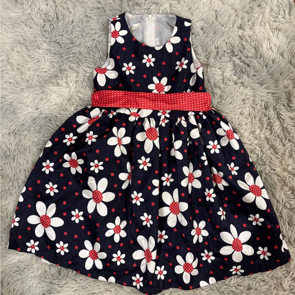 American Princess Navy and Red Floral Dress